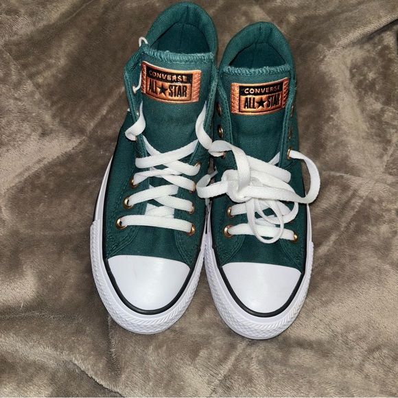 Converse All Star High Top Sneakers - Dark Green with White NWOT - Picture 2 of 12